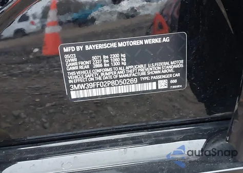 2023 BMW 3 Series 330E from USA, damaged, VIN 3MW39FF02P8D50269